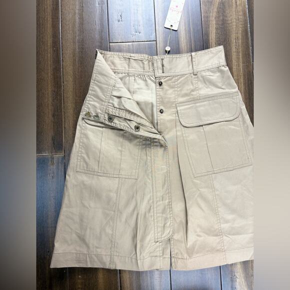 NWT Plenty by Tracy Reese High Waisted Button Up Skirt Khaki Safari Cargo Y2K - Picture 6 of 16